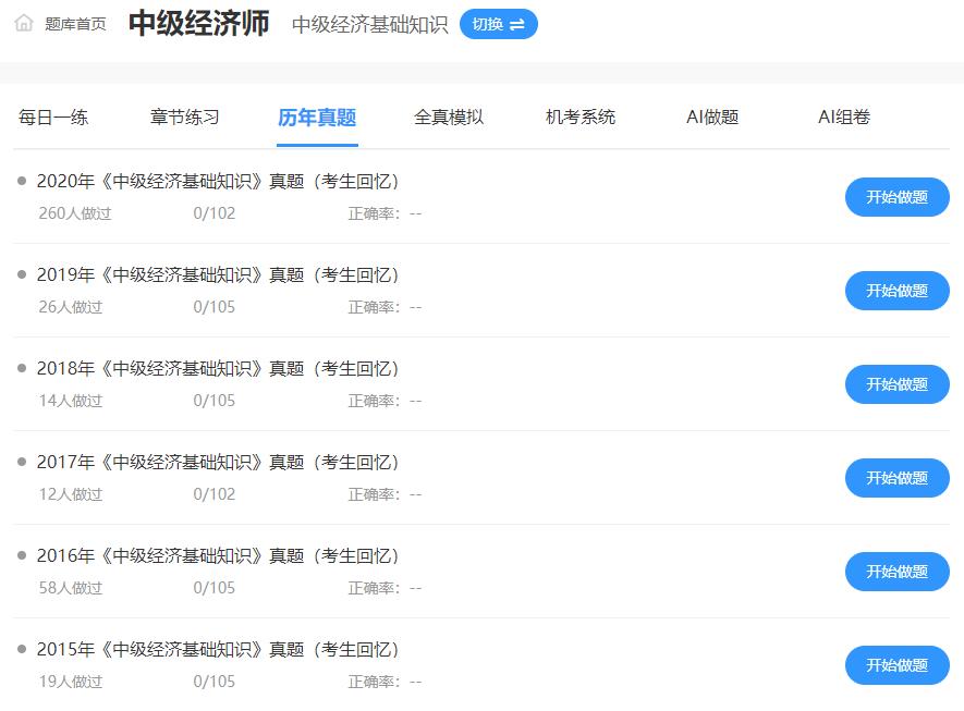 中級經(jīng)濟(jì)師歷年試題