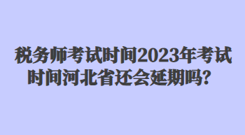 稅務(wù)師考試時間2023年考試時間河北省還會延期嗎？
