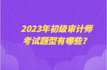2023年初級(jí)審計(jì)師考試題型有哪些？