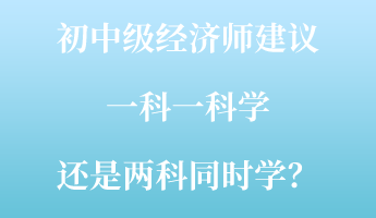 初中級(jí)經(jīng)濟(jì)師建議一科一科學(xué) 還是兩科同時(shí)學(xué)？
