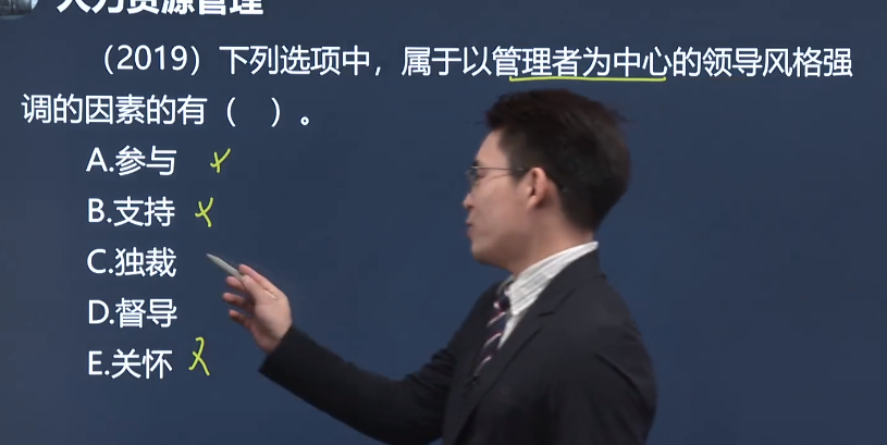 中級經(jīng)濟師《人力資源管理》試題回憶：領(lǐng)導風格