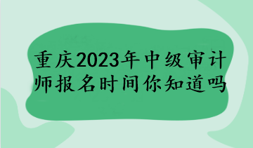 重慶2023年中級審計(jì)師報(bào)名時(shí)間你知道嗎