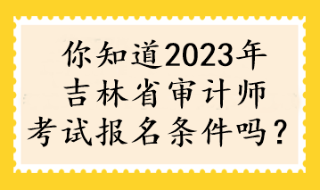 你知道2023年吉林省審計師考試報名條件嗎？