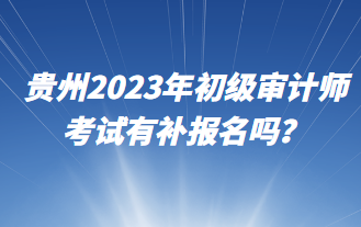 貴州2023年初級(jí)審計(jì)師考試有補(bǔ)報(bào)名嗎？
