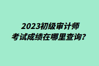 2023初級審計(jì)師考試成績在哪里查詢？