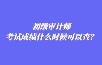 初級(jí)審計(jì)師考試成績(jī)什么時(shí)候可以查？