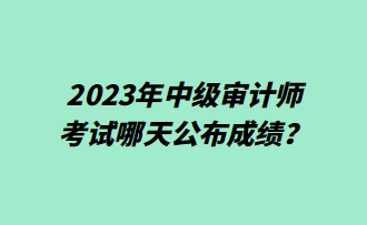 2023年中級審計師考試哪天公布成績？