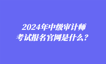 2024年中級審計師考試報名官網(wǎng)是什么？