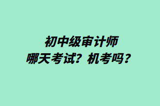 初中級(jí)審計(jì)師哪天考試？機(jī)考嗎？