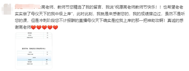 2024年中級(jí)會(huì)計(jì)考試出分啦！感謝高老師的母儀天下！