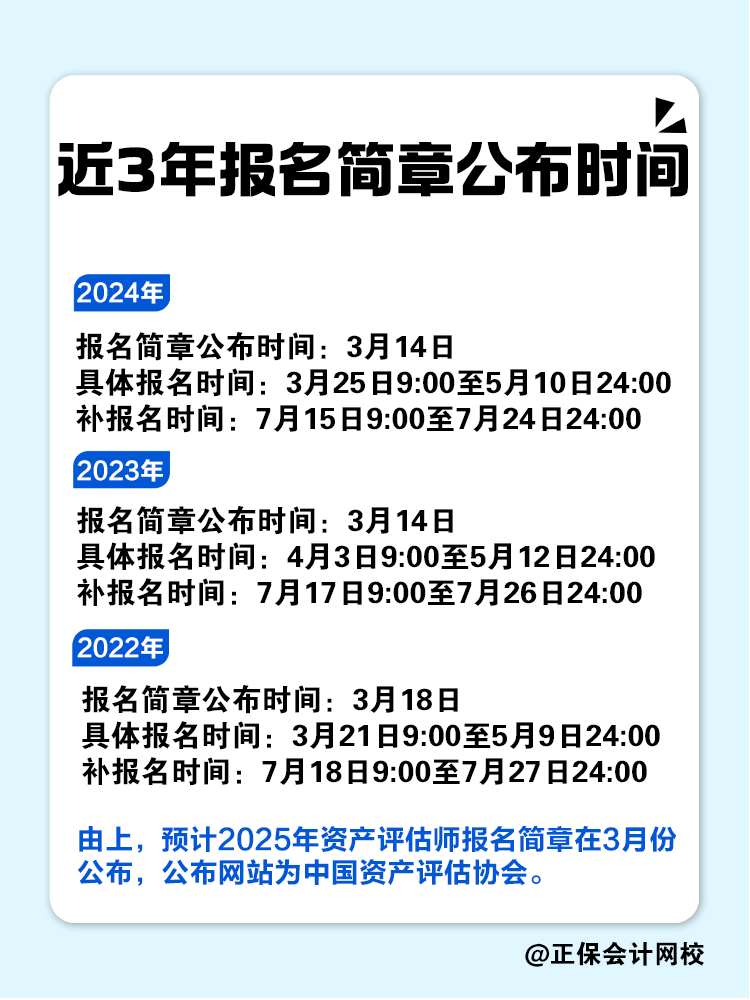 2025年資產(chǎn)評(píng)估師報(bào)名簡(jiǎn)章何時(shí)公布？