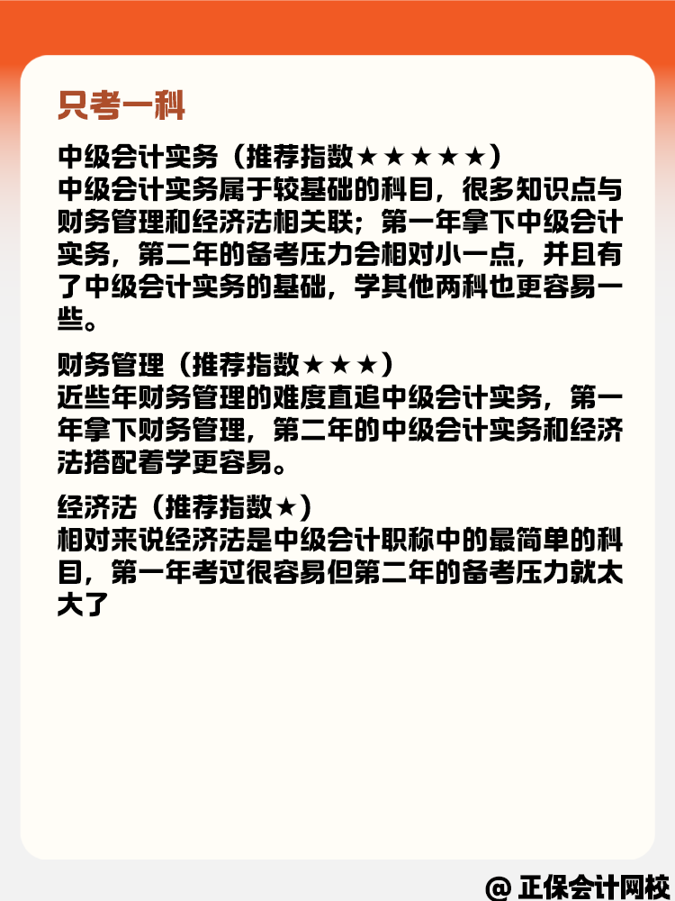 中級(jí)會(huì)計(jì)職稱考試科目 搭配方案有哪些呢？