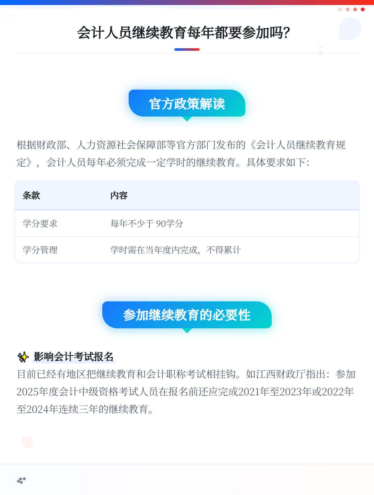 會計人員繼續(xù)教育每年都要參加嗎？1